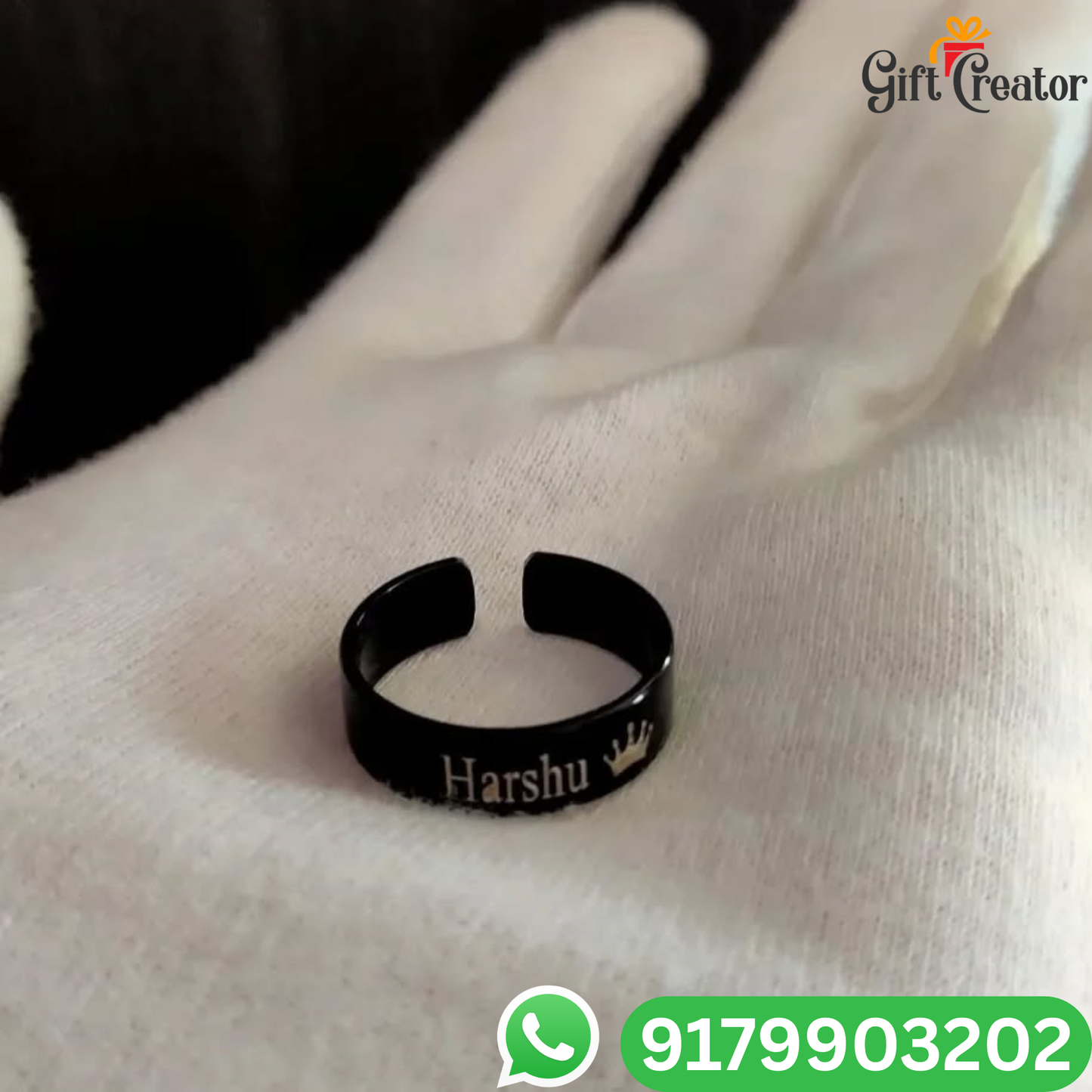 Personalized Name Ring with Custom Engraving Adjustable Size