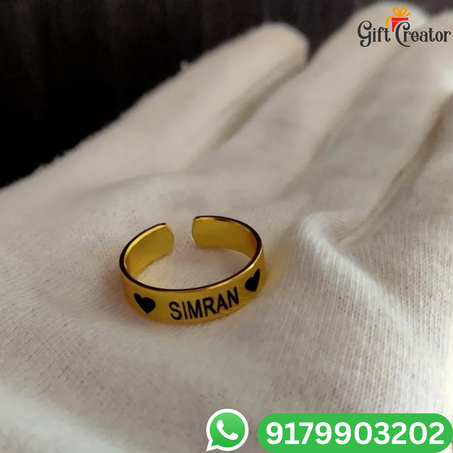 Personalized Name Ring with Custom Engraving Adjustable Size