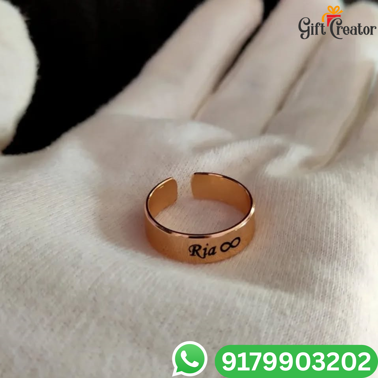 Personalized Name Ring with Custom Engraving Adjustable Size