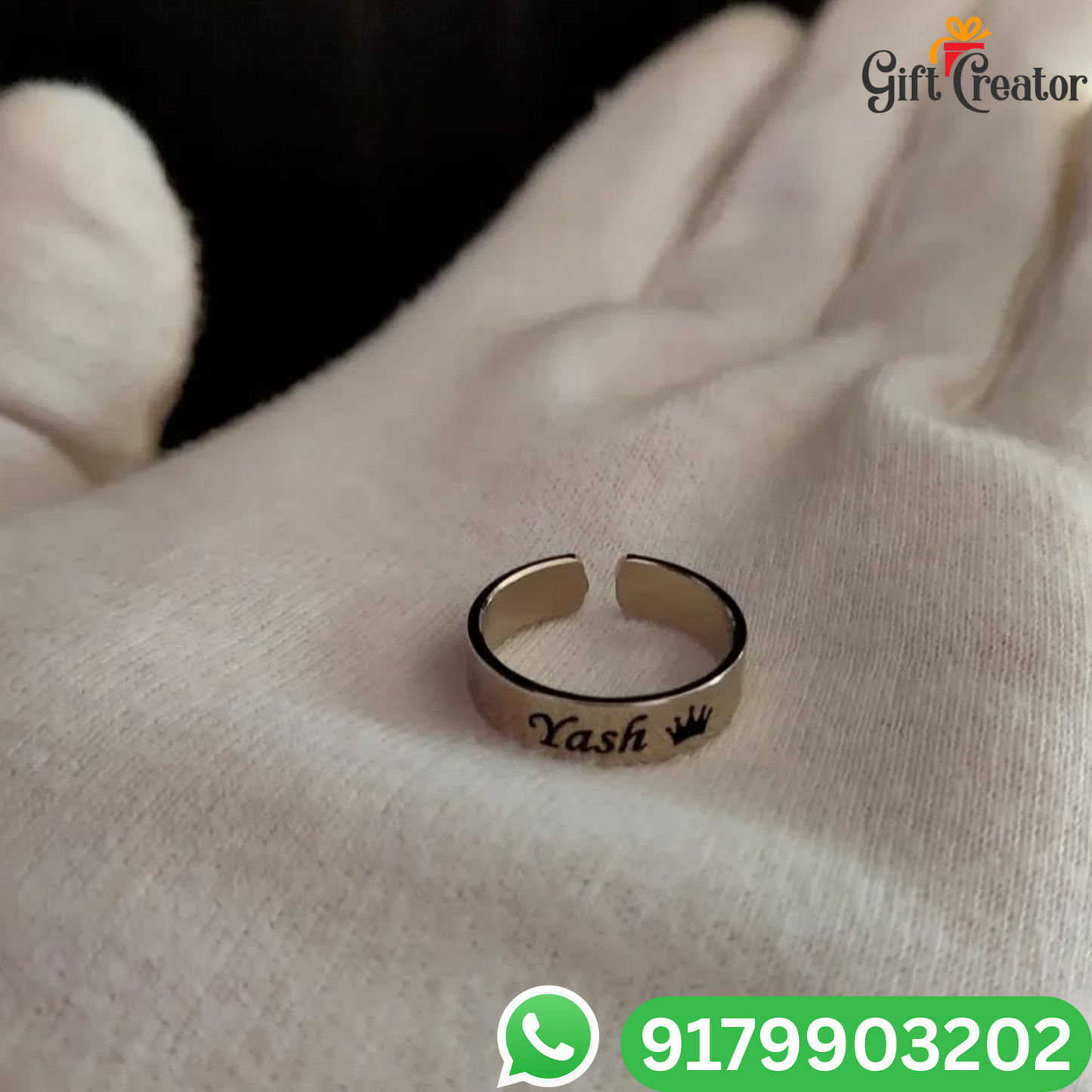 Personalized Name Ring with Custom Engraving Adjustable Size