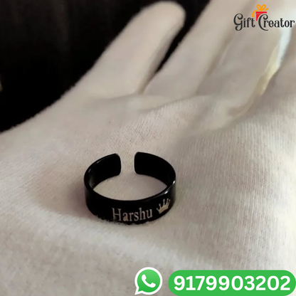 Personalized Name Ring with Custom Engraving Adjustable Size