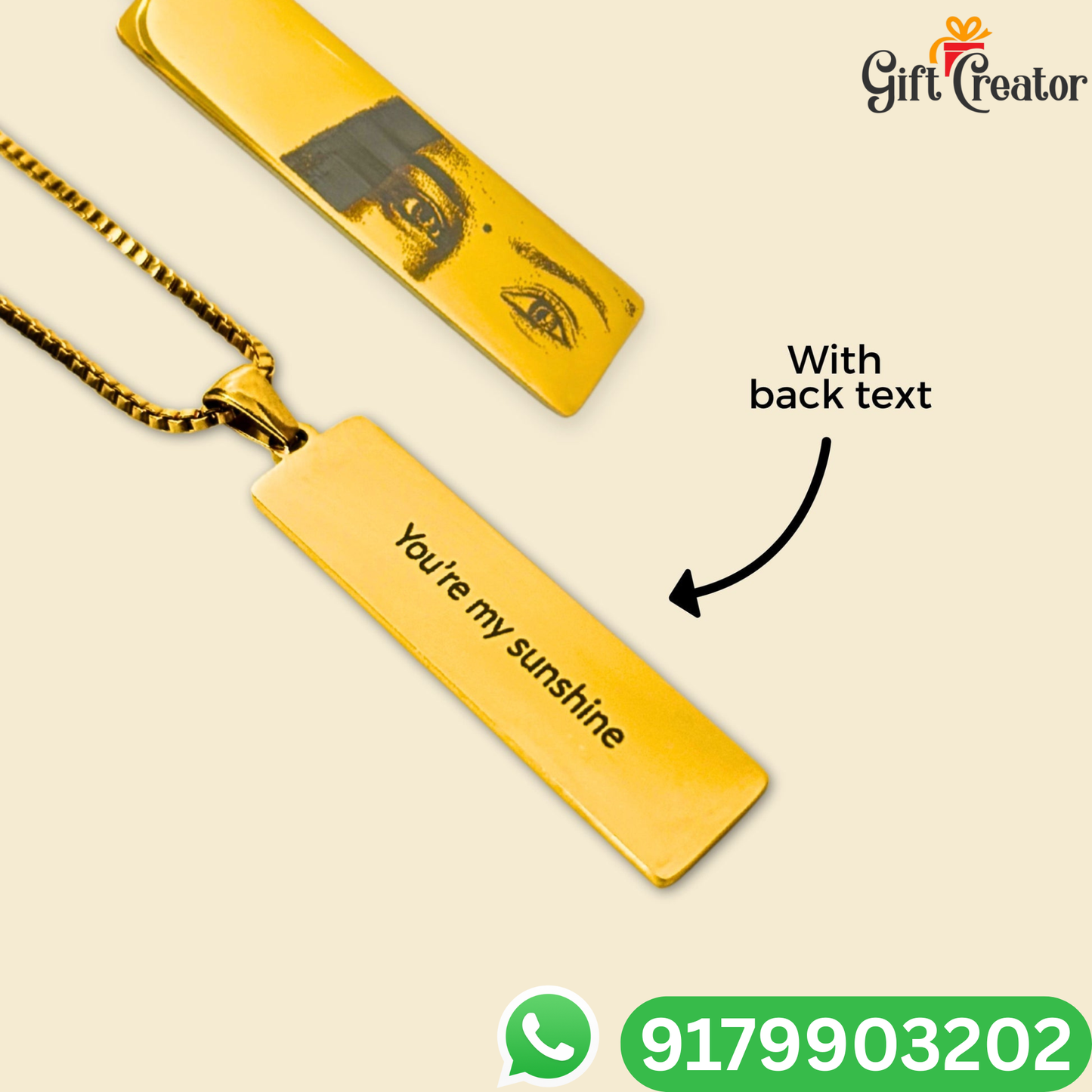 Personalised Eye Necklace Your Photo -  Engraved Eye Locket Photo and Text