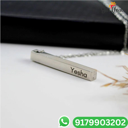 Bar Name Necklace - Your Name Custom Personalized Pendant