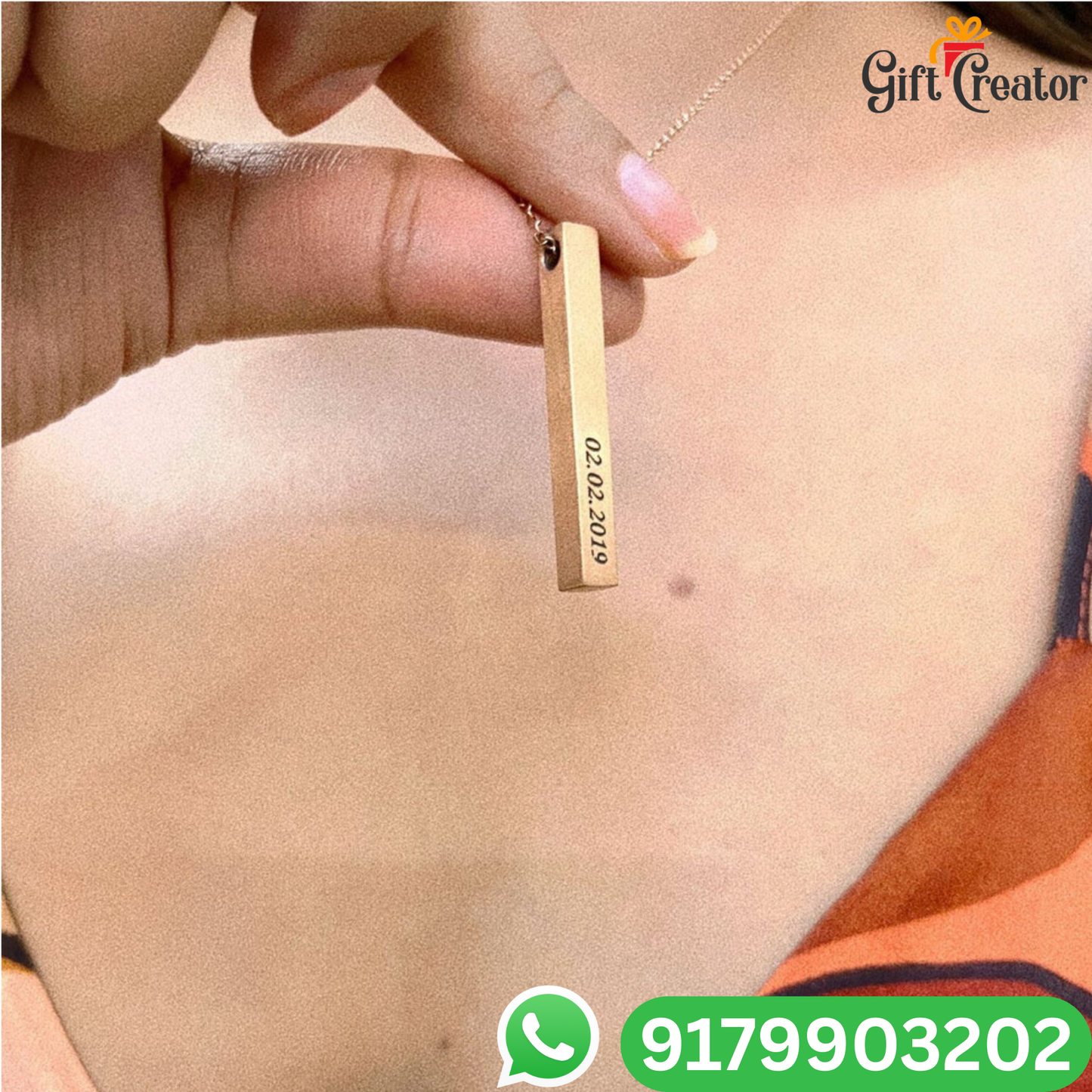 Bar Name Necklace - Your Name Custom Personalized Pendant