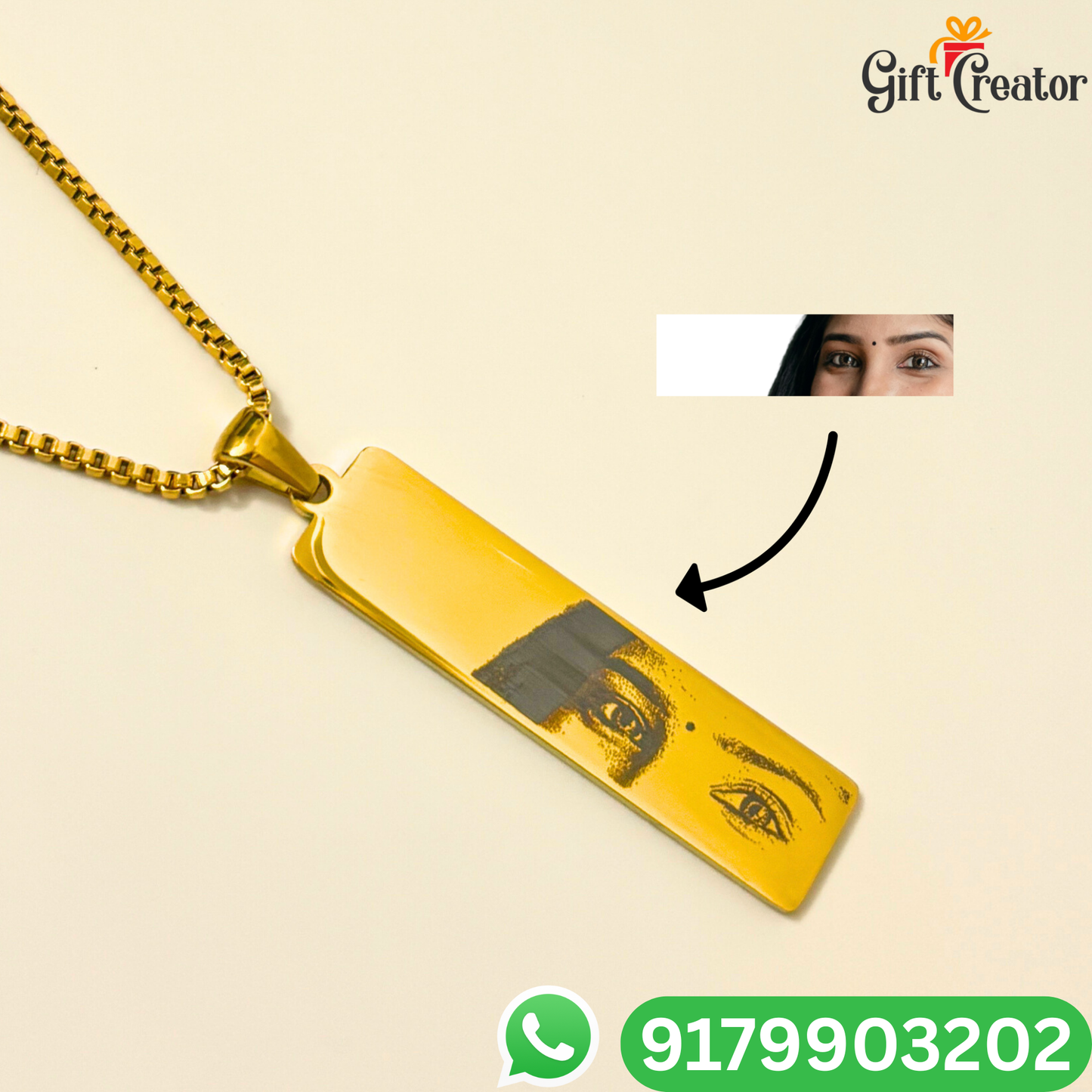 Personalised Eye Necklace Your Photo -  Engraved Eye Locket Photo and Text