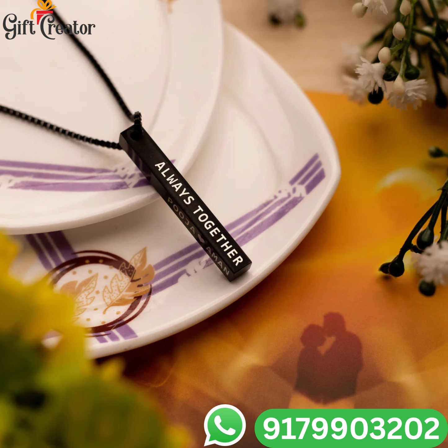 Bar Name Necklace - Your Name Custom Personalized Pendant