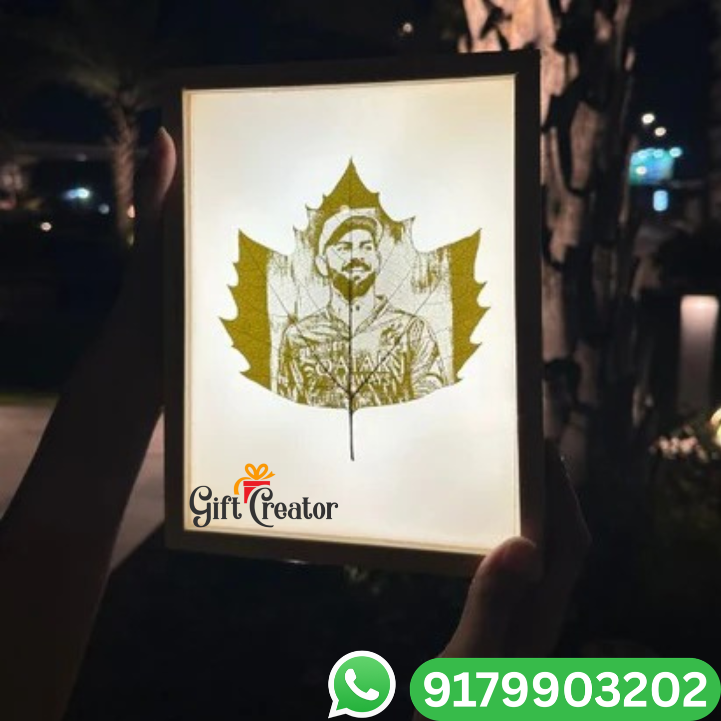 Personalised Leaf Your Photo -  Photo Leaf Engraving Frame - Light