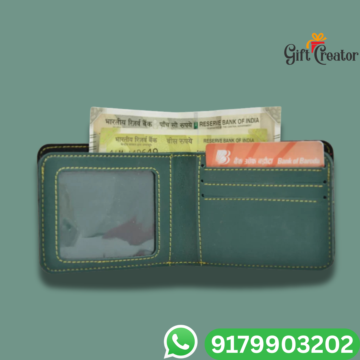 Personalized Name Wallet and Keychain with Your Name and Charm