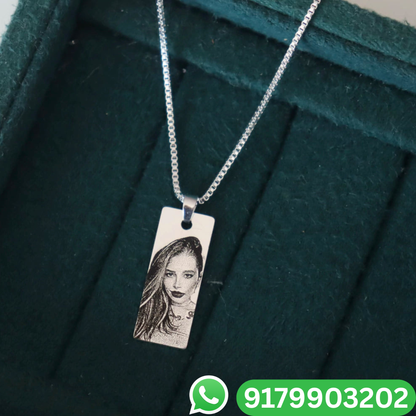 Personalised Eye Necklace Your Photo -  Engraved Eye Locket Photo and Text