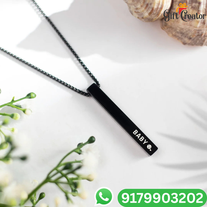 Bar Name Necklace - Your Name Custom Personalized Pendant