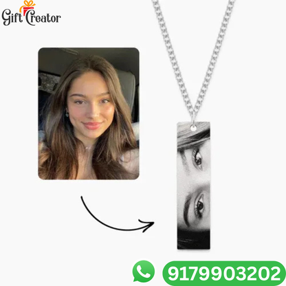 Personalised Eye Necklace Your Photo -  Engraved Eye Locket Photo and Text
