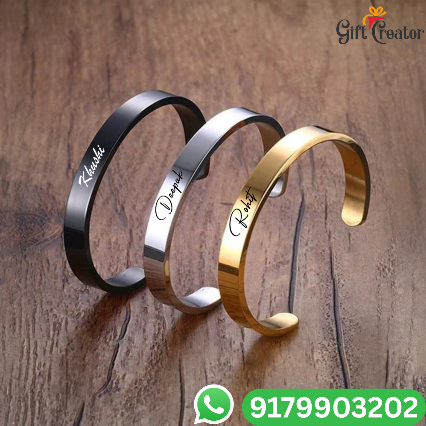 Personalised Kada Your Name Classic Name Bracelet