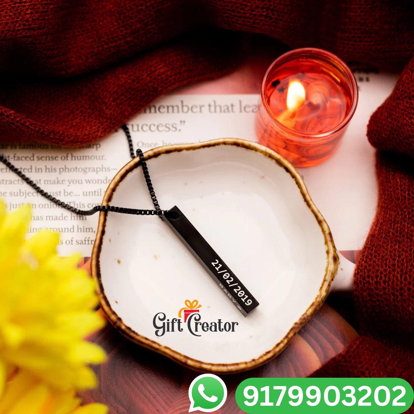 Bar Name Necklace - Your Name Custom Personalized Pendant