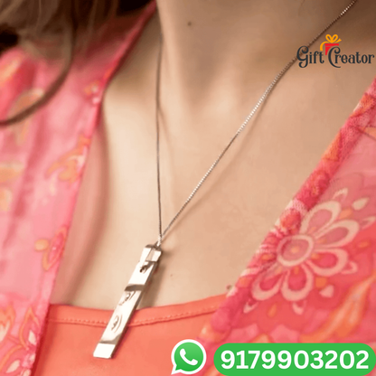 Personalised Eye Necklace Your Photo -  Engraved Eye Locket Photo and Text