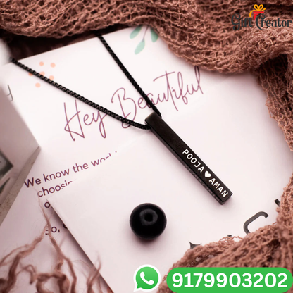 Bar Name Necklace - Your Name Custom Personalized Pendant