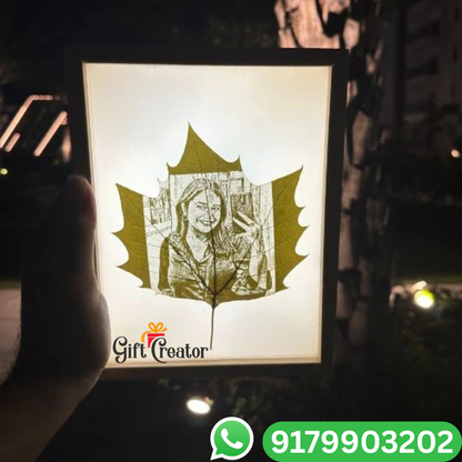 Personalised Leaf Your Photo -  Photo Leaf Engraving Frame - Light