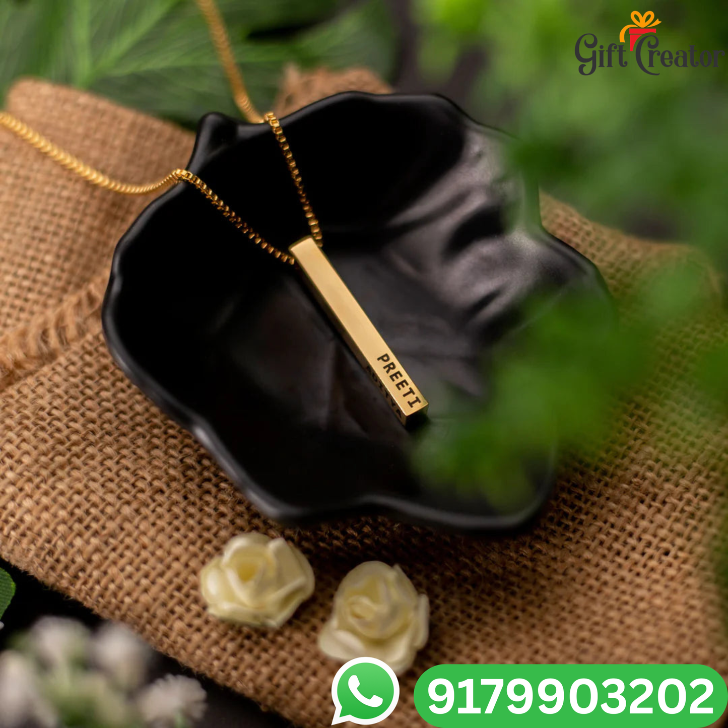 Bar Name Necklace - Your Name Custom Personalized Pendant