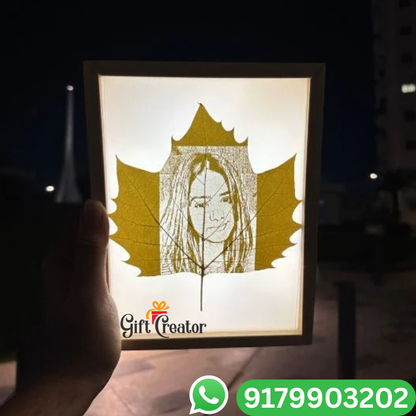 Personalised Leaf Your Photo -  Photo Leaf Engraving Frame - Light