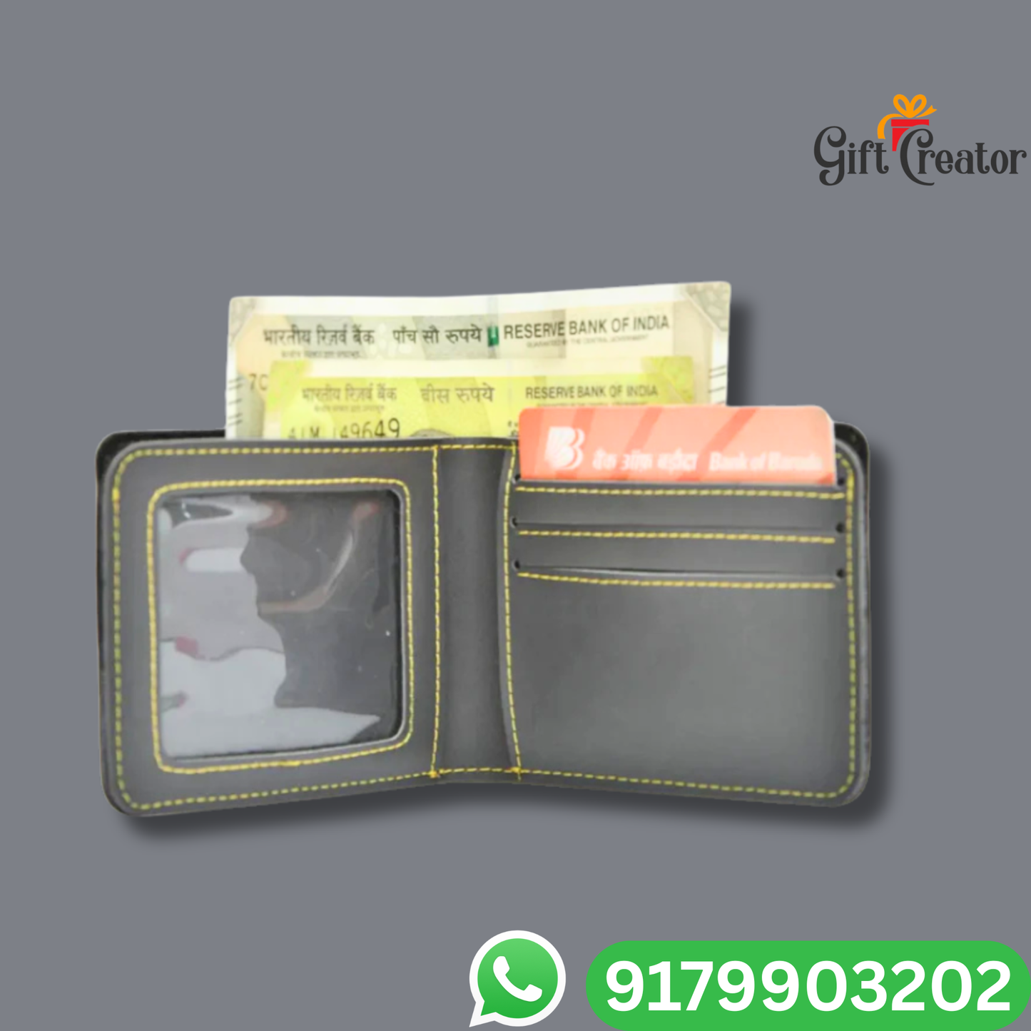 Personalized Name Wallet and Keychain with Your Name and Charm