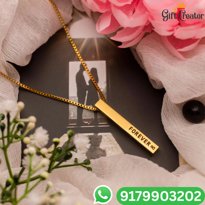 Bar Name Necklace - Your Name Custom Personalized Pendant