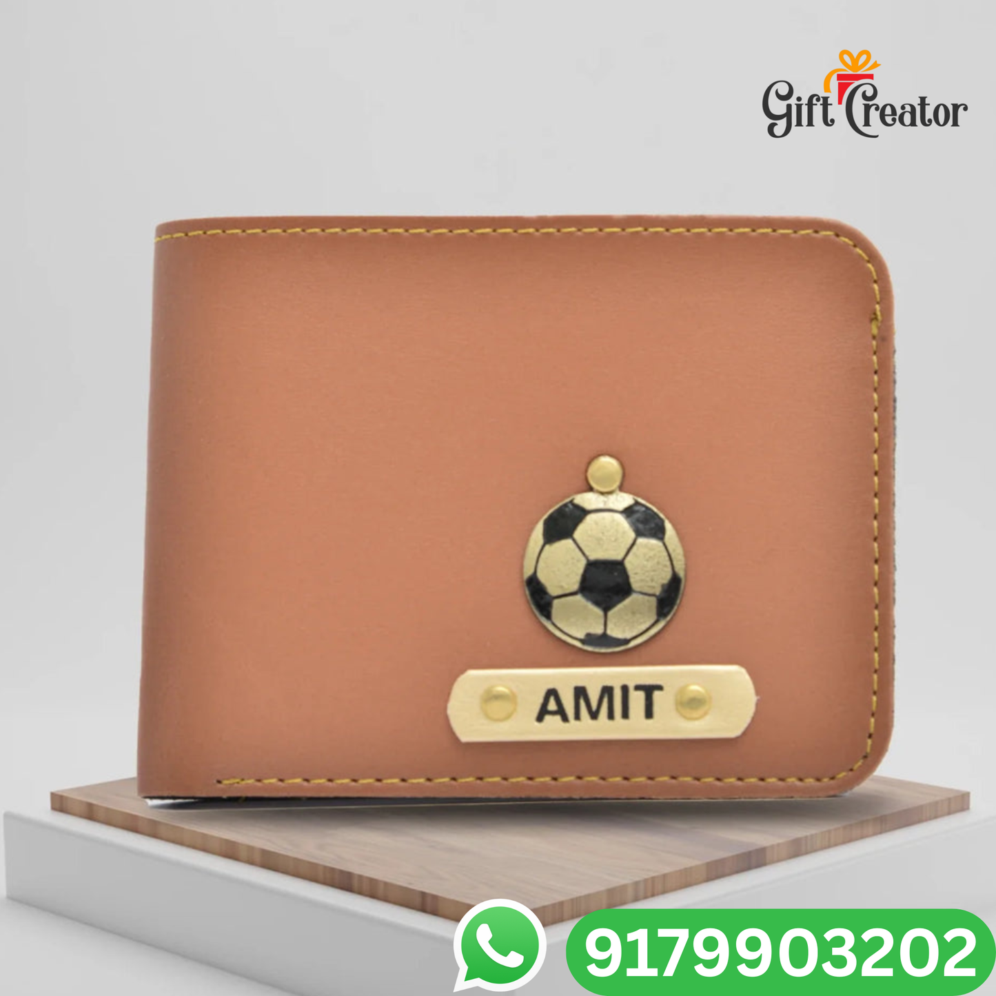 Personalized Name Wallet and Keychain with Your Name and Charm