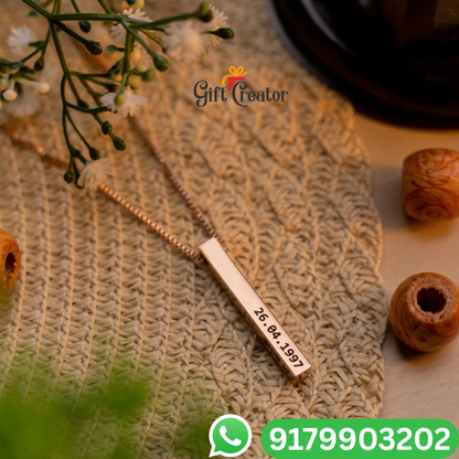 Bar Name Necklace - Your Name Custom Personalized Pendant