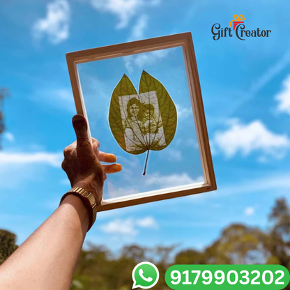 Personalised Leaf Your Photo -  Photo Leaf Engraving Frame - Light