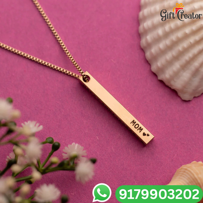 Bar Name Necklace - Your Name Custom Personalized Pendant