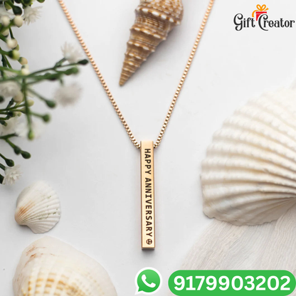 Bar Name Necklace - Your Name Custom Personalized Pendant