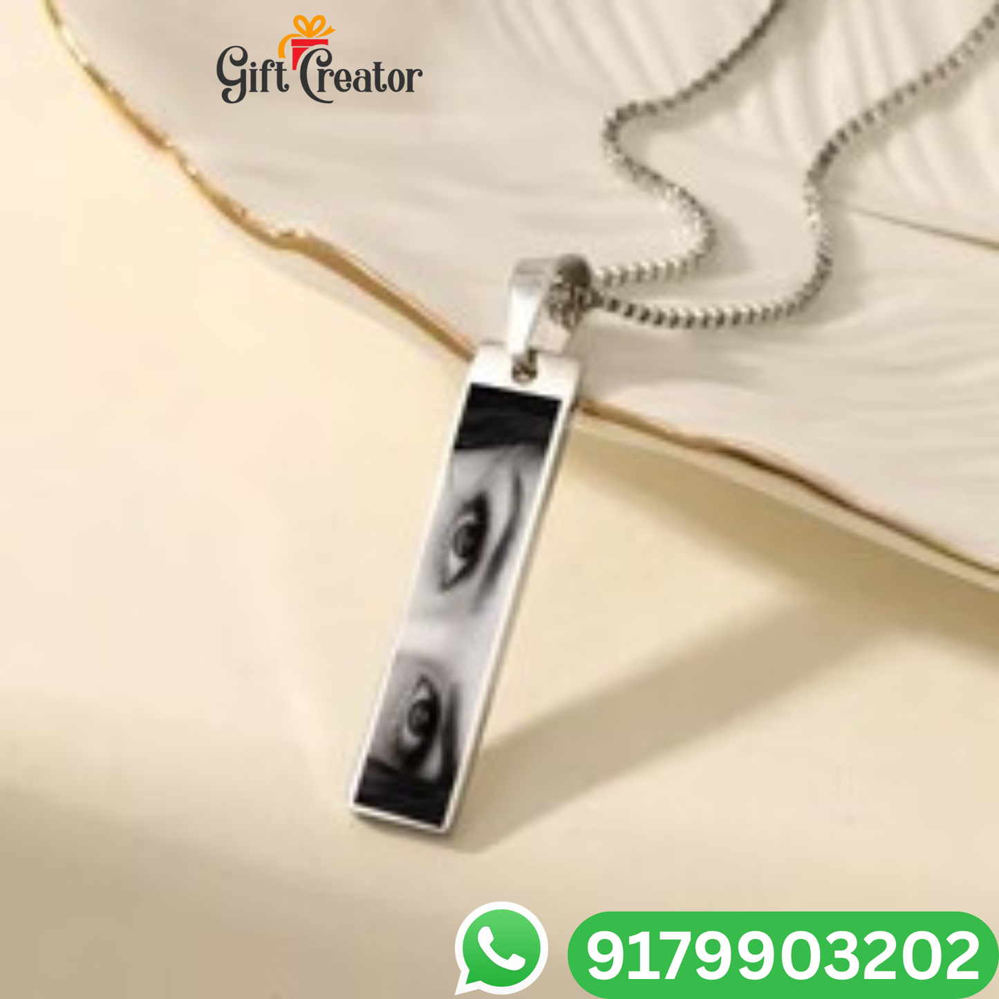 Personalised Eye Necklace Your Photo -  Engraved Eye Locket Photo and Text