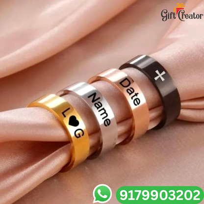 Personalized Name Ring with Custom Engraving Adjustable Size