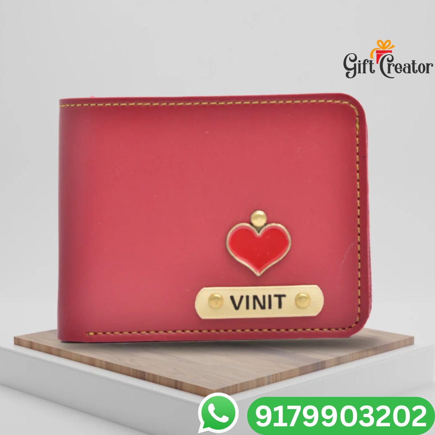 Personalized Name Wallet and Keychain with Your Name and Charm