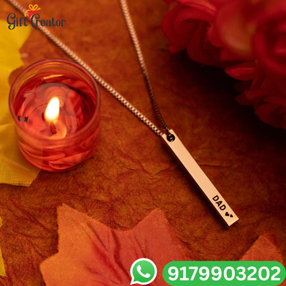 Bar Name Necklace - Your Name Custom Personalized Pendant