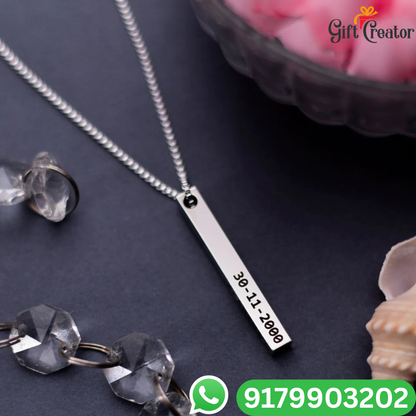 Bar Name Necklace - Your Name Custom Personalized Pendant