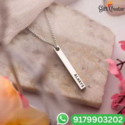 Bar Name Necklace - Your Name Custom Personalized Pendant
