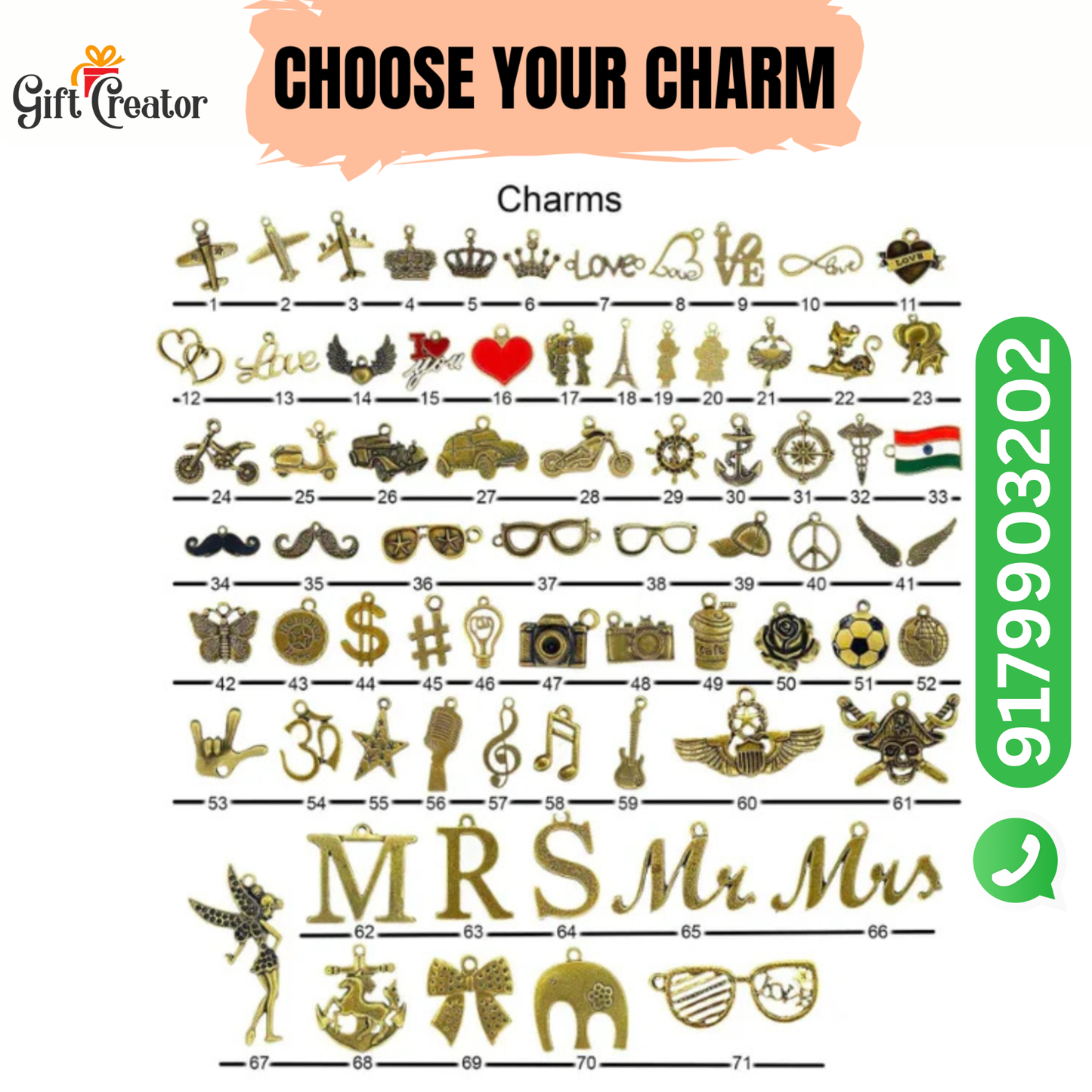 Personalized Name Wallet and Keychain with Your Name and Charm