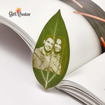 Personalised Leaf Your Photo -  Photo Leaf Engraving Frame - Light