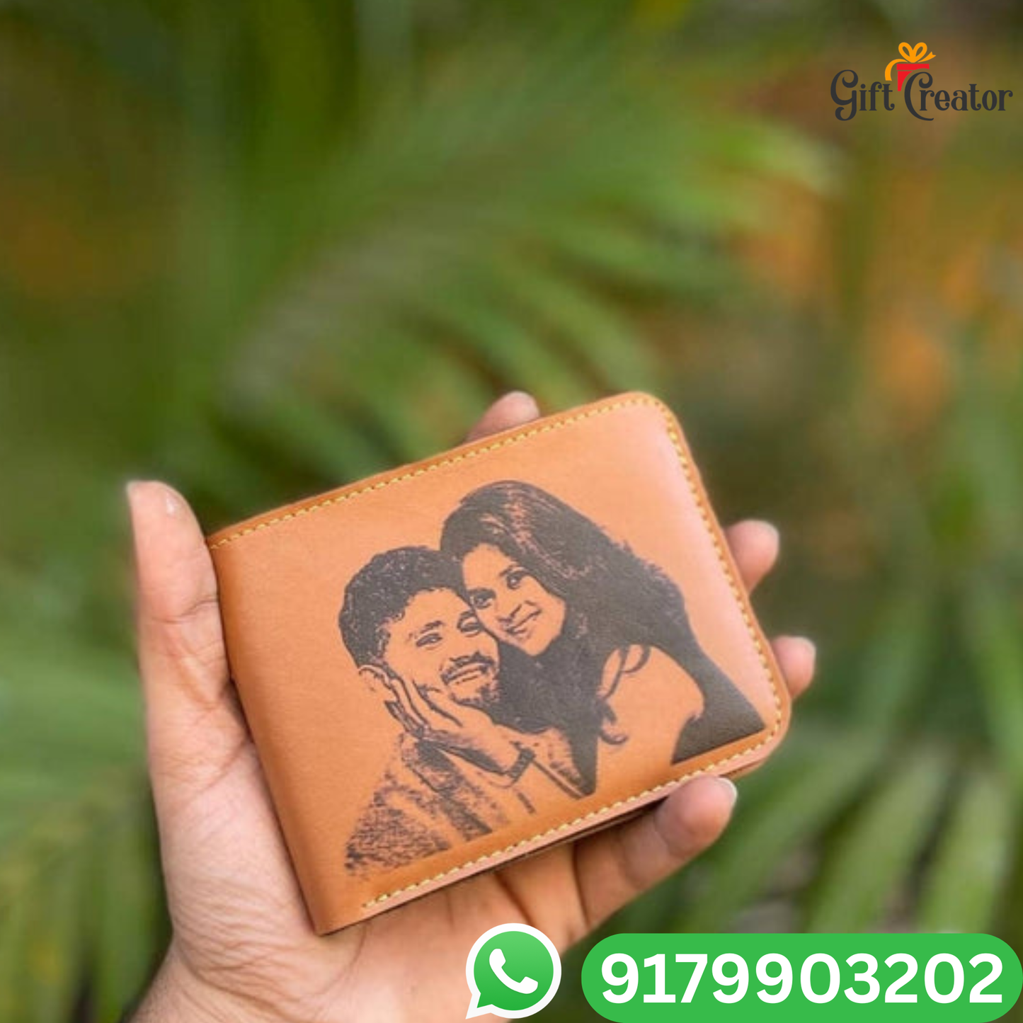 Personalized Sketch/Photo Wallet with Your Photo and Text