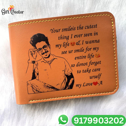 Personalized Sketch/Photo Wallet with Your Photo and Text