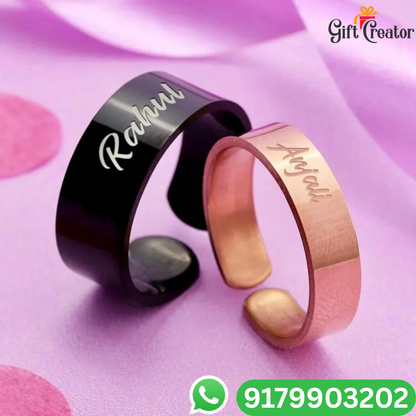 Personalized Name Ring with Custom Engraving Adjustable Size