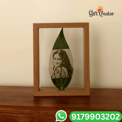 Personalised Leaf Your Photo -  Photo Leaf Engraving Frame - Light