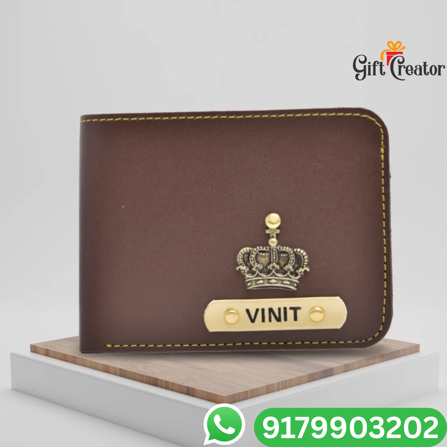 Personalized Name Wallet and Keychain with Your Name and Charm