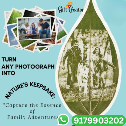 Personalised Leaf Your Photo -  Photo Leaf Engraving Frame - Light