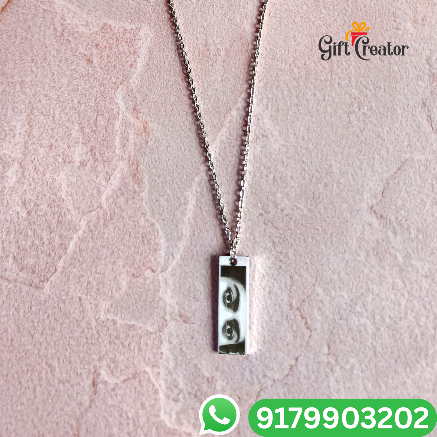 Personalised Eye Necklace Your Photo -  Engraved Eye Locket Photo and Text