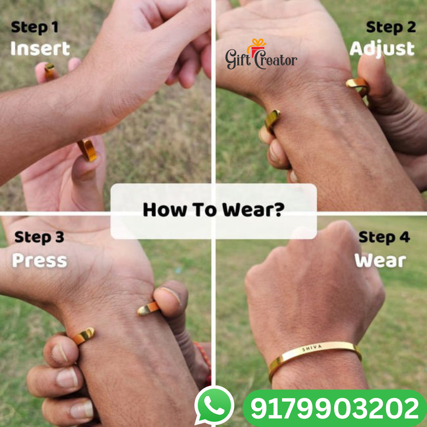 Personalised Kada Your Name Classic Name Bracelet