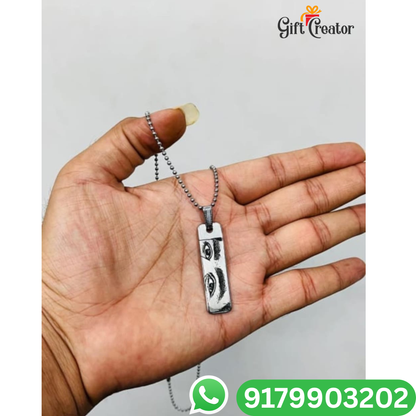 Personalised Eye Necklace Your Photo -  Engraved Eye Locket Photo and Text